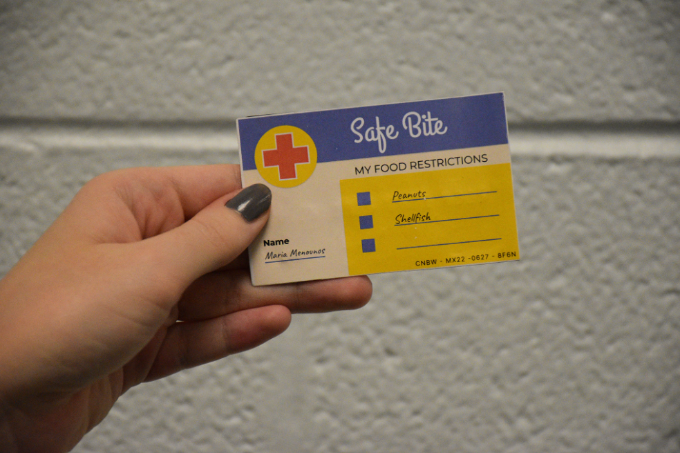 Physical allergy card prototype